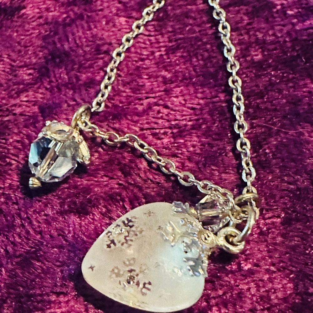 NWT Retired Brighton Frosty Heart Flakes Necklace JN7512 - Picture 7 of 9